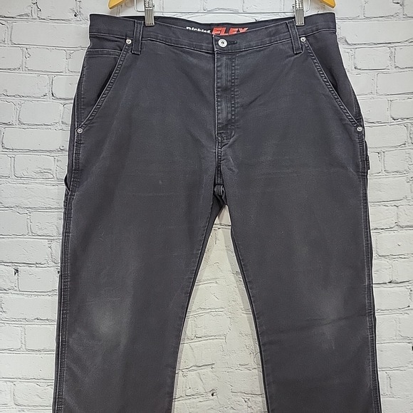 Dickies Flex Jeans Pants Mens sz 38X32 Black Workwear Flaw - Picture 3 of 15